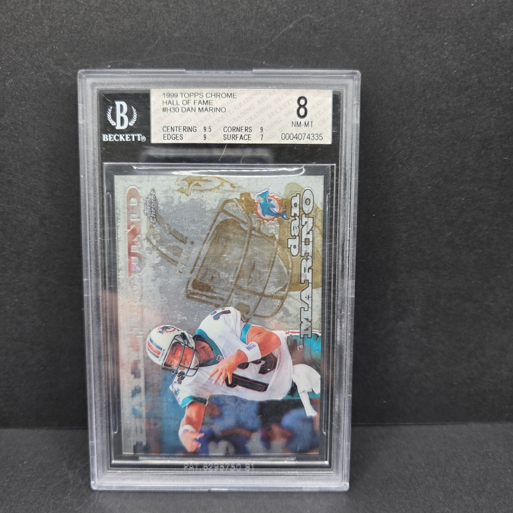 Topps Chrome Football Card Dan Marino 1999 Hall of Fame BGS 8 NM-MT #H30